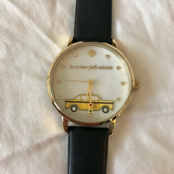 kate spade Jewelry - Kate Spade Metro Taxi Leather Strap Watch, 34mm